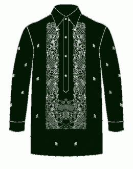 Men's Barong Black Jusi fabric 100741 Black
